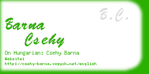 barna csehy business card